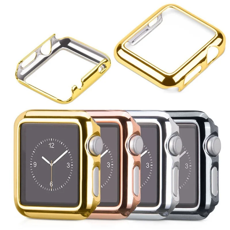 

For Apple Watch iWatch II 38mm 42mm Ultrathin Gold Plated Bumper Case Metalic Coating Protective Cover Plating Shell GDeals