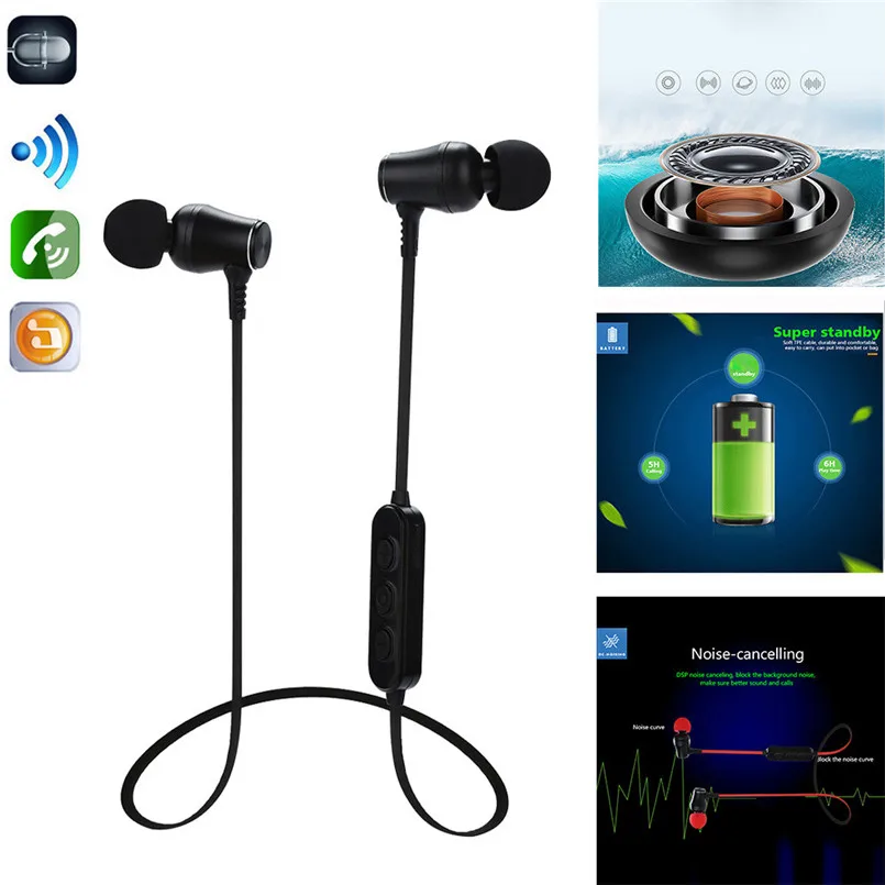 Bluetooth Sports Magnetic Earphone Wireless Bluetooth V4.2 Stereo Headset Headphones Earbuds USB Charging Cable 40NT23 (9)