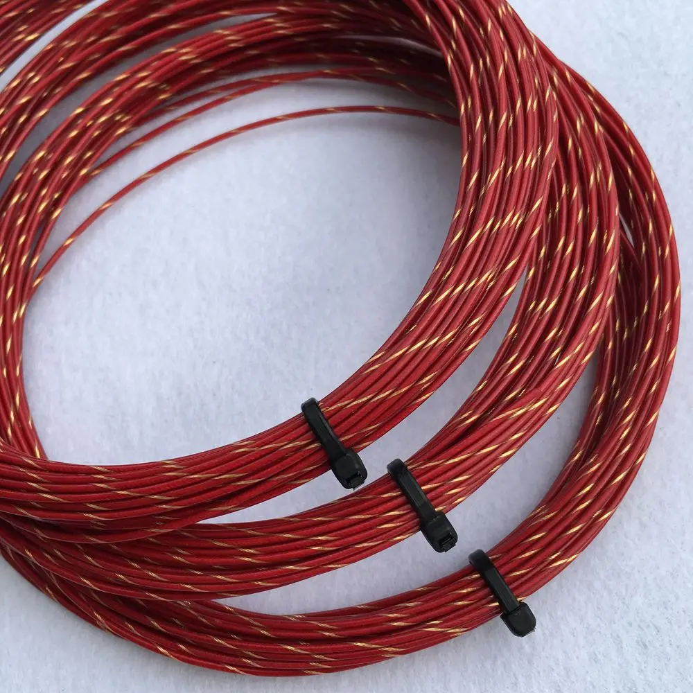 

1 pc Taiwan high elastic nylon tennis strings 1.30mm Red color tennis racket string 12M/PC