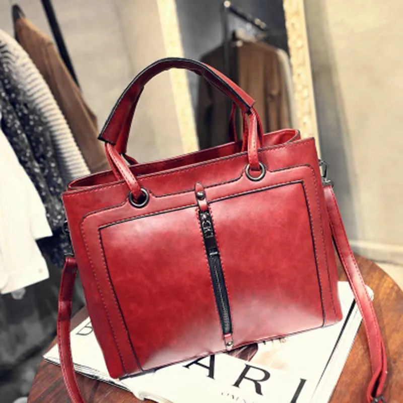 Fashion Women Leather Handbag Large Female Casual Shoulder Bag Vintage Travel Lady Bag Famous Exquisite Handle Bolsa SS7085 (6)