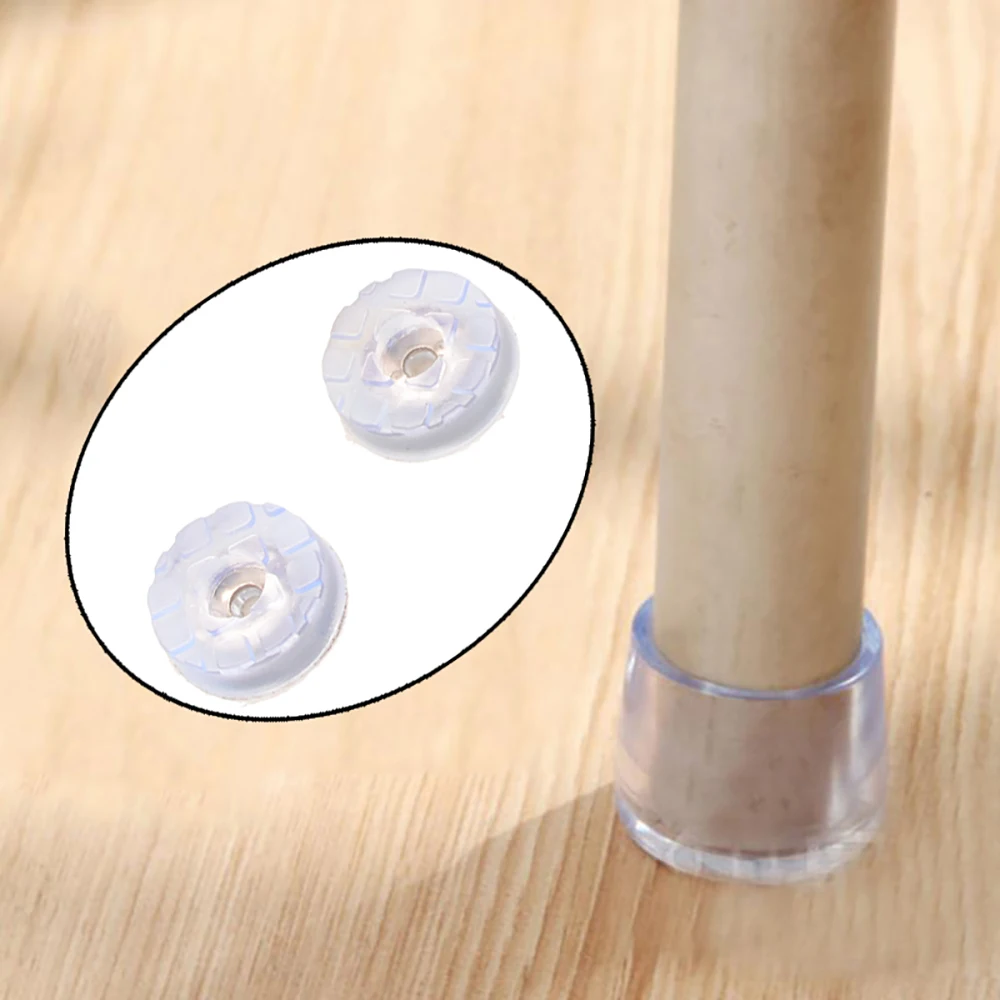 

25pcs Transparent PVC Round Chair Leg Caps Anti-skid Table Chair Leg Mat Furniture Feet Pads Wood Floor Protectors