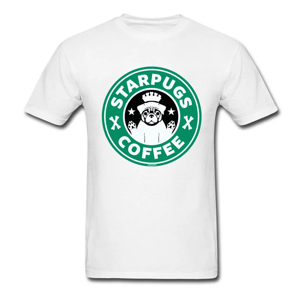 Men Dominant Comics Tops T Shirt Round Neck NEW YEAR DAY Cotton Fabric T-shirts Funny Short Sleeve Starpugs Coffee T Shirts Starpugs Coffee white
