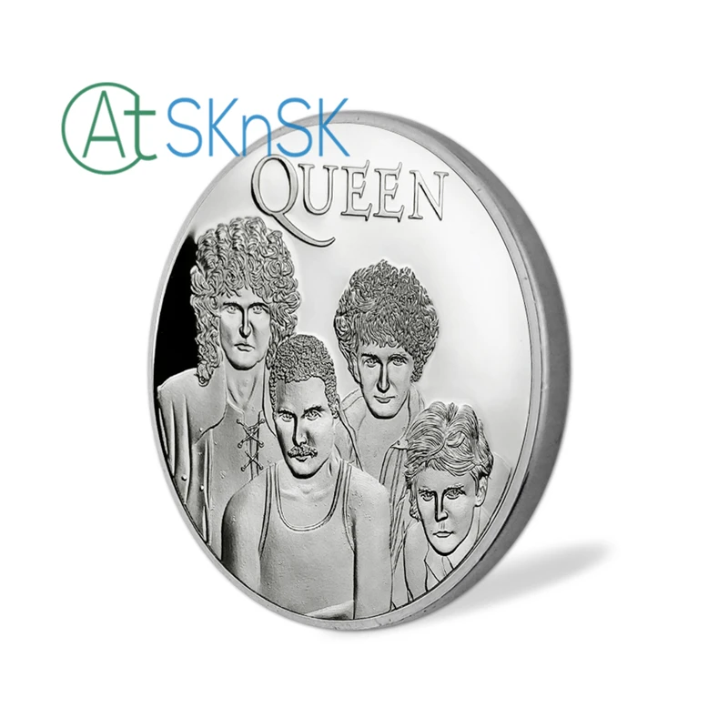 British Queen Rock Band Silver Plated Commemorative Coin Gold Plated Metal Coins For Fans Collection