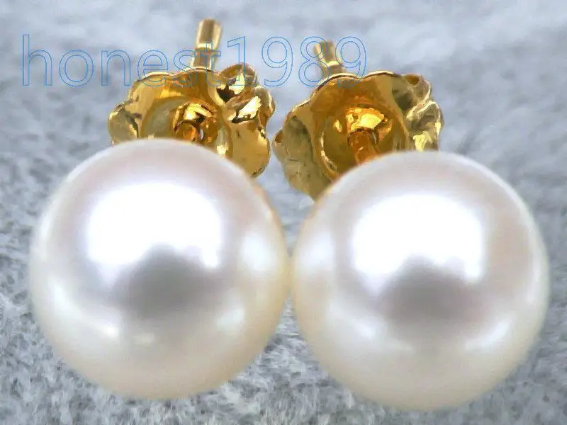 

Free Shipping >>>> GLISTENING PERFECT ROUND 7MM AAA+++ TOP GRADE WHITE AKOYA PEARLS EARRING 14k