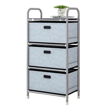 

Anmas home 39*29*86cm Oxford 3 Tier cloth Drawer Shelf storage & Rustproof round tube toy home bedroom