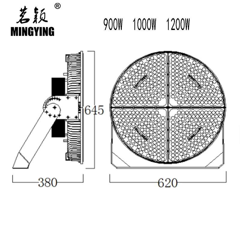 900 Вт 1000 Вт 1200 Вт Светодиодный прожектор светильник лампа для стадиона лампа с высоким полюсом переборка профессиональный промышленный светильник ing IP65 AC85-265V CE ROHS