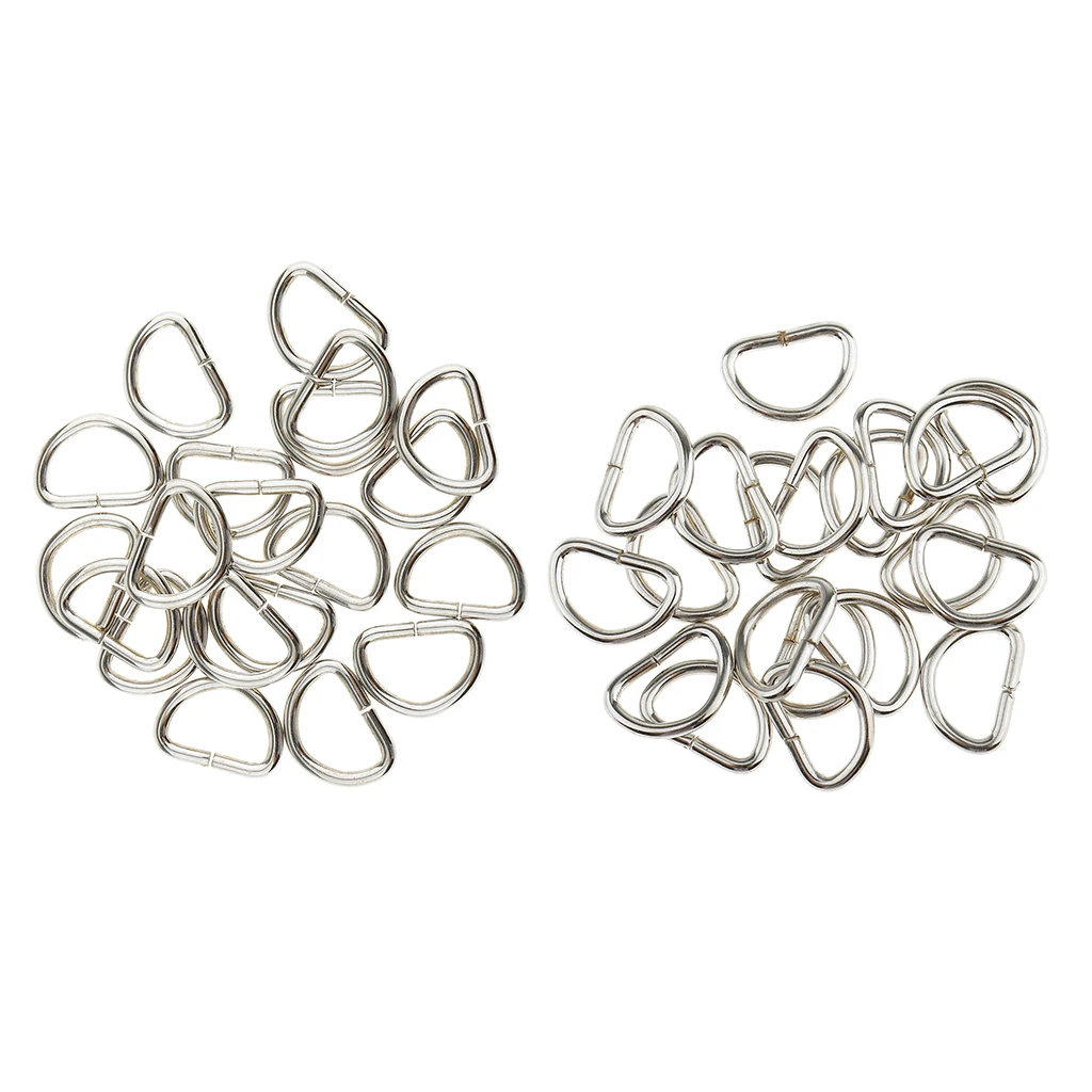 200pcs Webbing Strapping Metal Leather Hand Bag Purse Strap Belt Webbing   D Ring Buckle Repair, 10mm/12mm