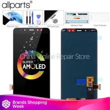 Layar AMOLED LCD untuk Samsung Galaxy A730 LCD Display Rakitan Digitizer Layar Sentuh Pengganti untuk Samsung A730 LCD