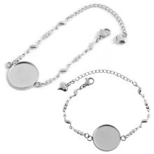 Lacoogh браслет 5 шт./компл. Браслеты "сделай сам" для изготовления аксессуаров 21,5 мм круглый пустой браслет база с серебряным покрытием Кабошон для изготовления ожерелья