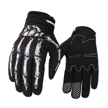 

Unisex Men Women Motorcycle Cycling Gloves Racing Full Finger Gloves Skull Skeleton Goth New
