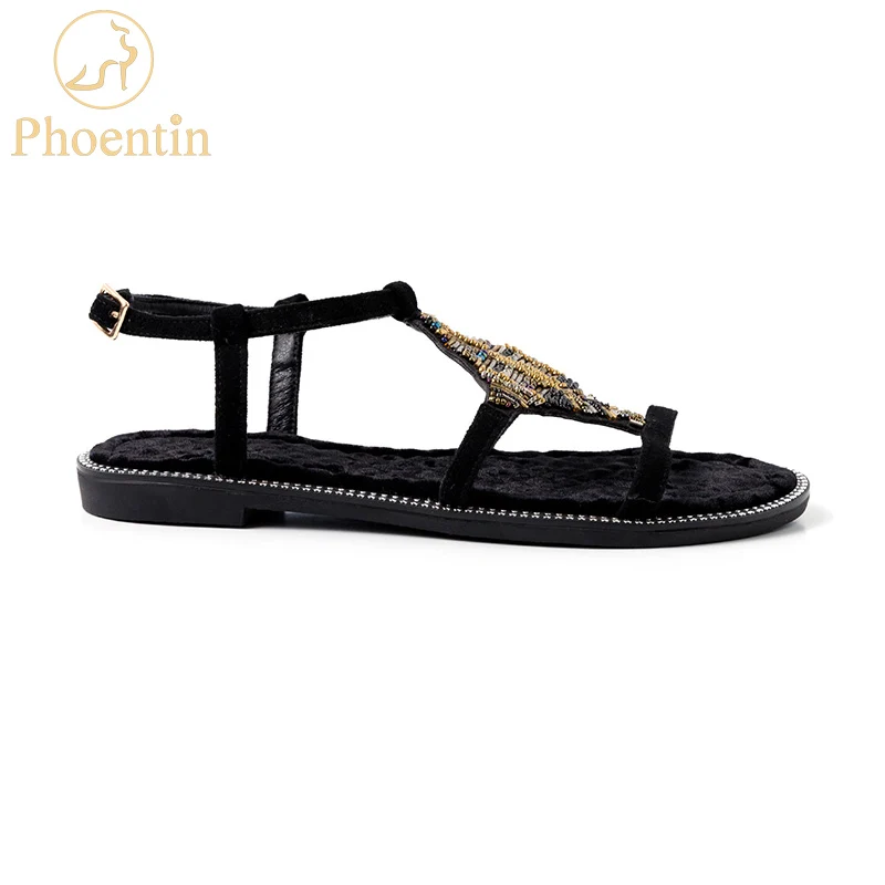 

Phoentin flat sandales for women casual 2019 geometric summer shoes woman metal decoration buckle strap ladies sandals FT651