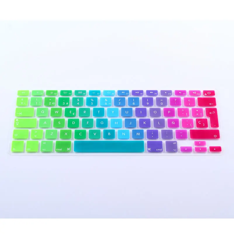 

Spanish Language UK EU Silicone Keyboard Cover Skin Protector For Apple MacBook air 13 Retina 13 Pro 15 17 + box