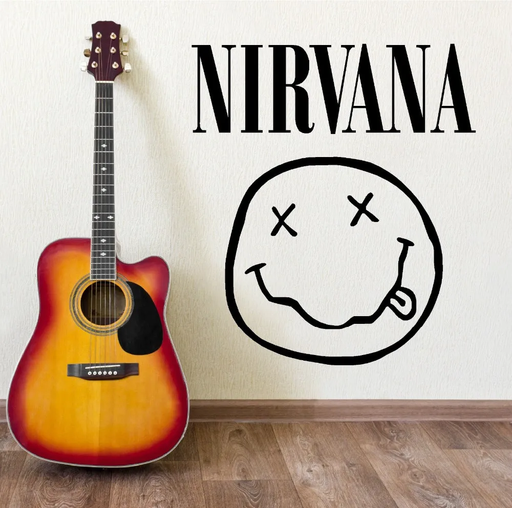 Cikarilabilir Diy Duvar Cikartmalari Nirvana Logo Bant Yuz Kurt Cobain Vinil Duvar Art Sticker Siyah Kirmizi Cikartmasi Adesivo De Parede D544 Adesivo De Parede Vinyl Wallvinyl Wall Art Aliexpress