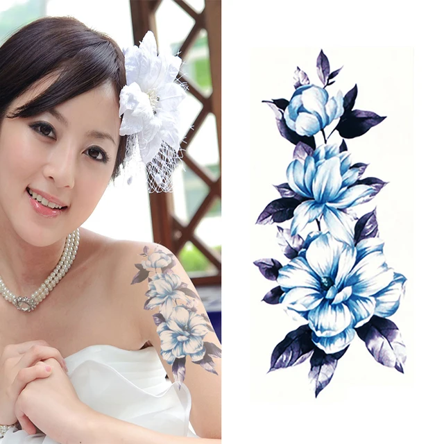 Waterproof Chinese Flower Tattoo Designs Beauty Make Up Body Art Temporary Tattoo Stickers On Hand For Girls Women Waterproof Chinese Flower Tattoo Designs Beauty Make Up Body Art Temporary Tattoo Stickers On Hand For Girls Women