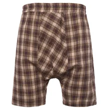 Summer Men's New Style Fashion Comfortable Loose Plaid Shorts Mens Cotton Casual Male Shorts Homme Casual Short Trousers C1