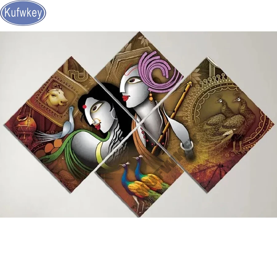 

Full square diamond painting cross stitch"India Krishna"diamond mosaic rhinestones diamond embroidery Multi-pictures home decor