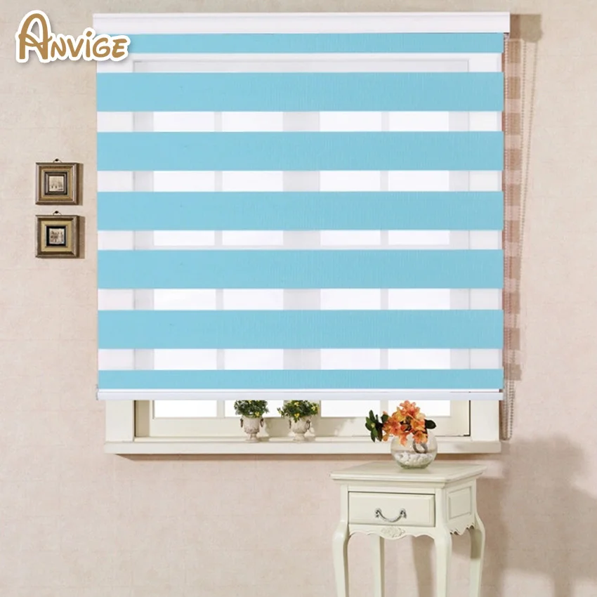 

Free shipping zebra blinds double layer roller blinds for customized size curtains