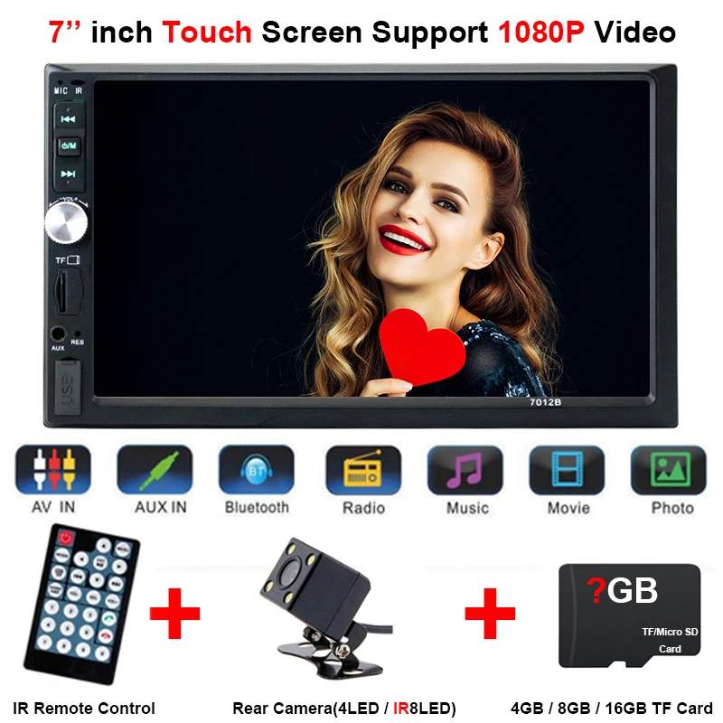 Центральная мультимедийная система Multimidia 2 Din Touch 7 дюймов Bluetooth Авто Радио MP3 MP5