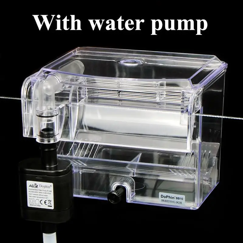 Настенный подвесной Внешний Аквариум для разведения прозрачная изолирующая коробка для аквариума с водяным насосом для аквариума инкубатор - Цвет: with pump