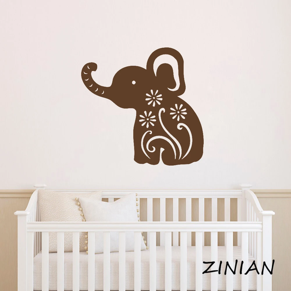 Baby Elephant Wall Stickers Decal Nursery Room Cute Animal Wall Decals