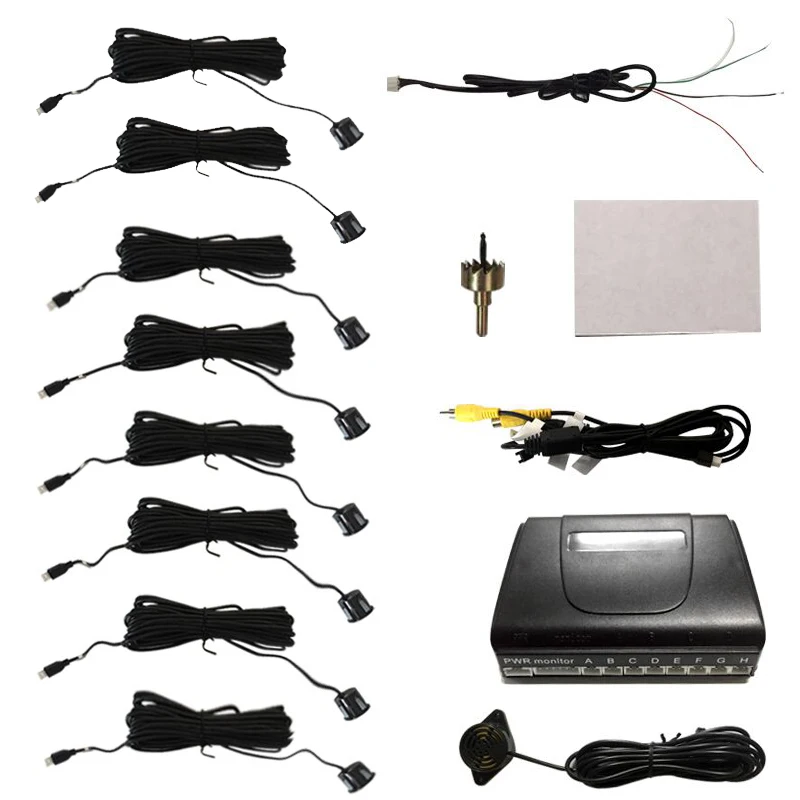 CITYCARAUTO 8 czujniki parkowanie samochodowa SYSTEM z tyłu/z przodu samochodu monitor z wyświetlaczem lcd czujnik parkowania czujnik pomocniczy cofania zestaw akcesoriów CITYCARAUTO 8 czujniki parkowanie samochodowa SYSTEM z tyłu/z przodu samochodu monitor z wyświetlaczem lcd czujnik parkowania czujnik pomocniczy cofania zestaw akcesoriów