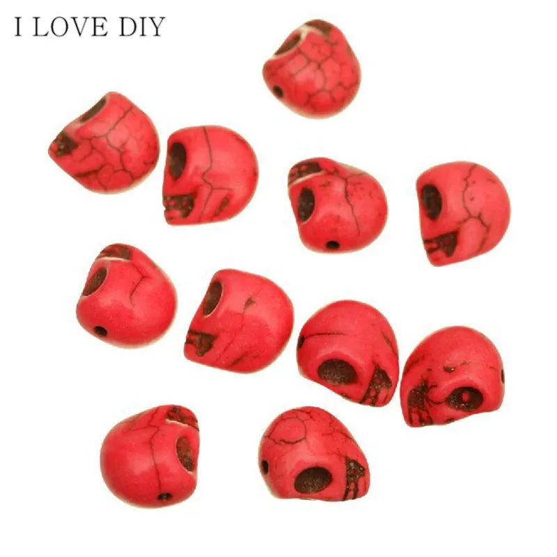 

20pcs/lot Multi-colored Skull Patterned Beads Fashion Jewelry Spacers Charm for DIY Bracelets Making