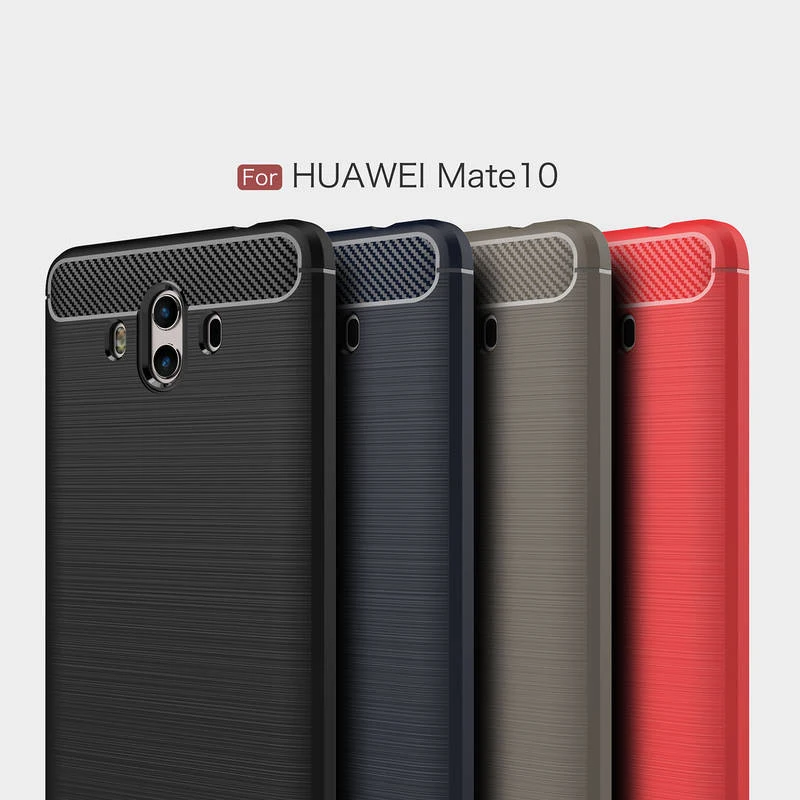 Для Huawei Коврики 10 чехол Силиконовые Мягкий ТПУ матовый углеродного Волокно