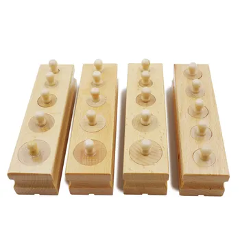 

Baby Toys Wooden Montessori Set Socket Of Cylinder Baby Early Learning 4 Pieces/Set Wooden Toys Educational Gift