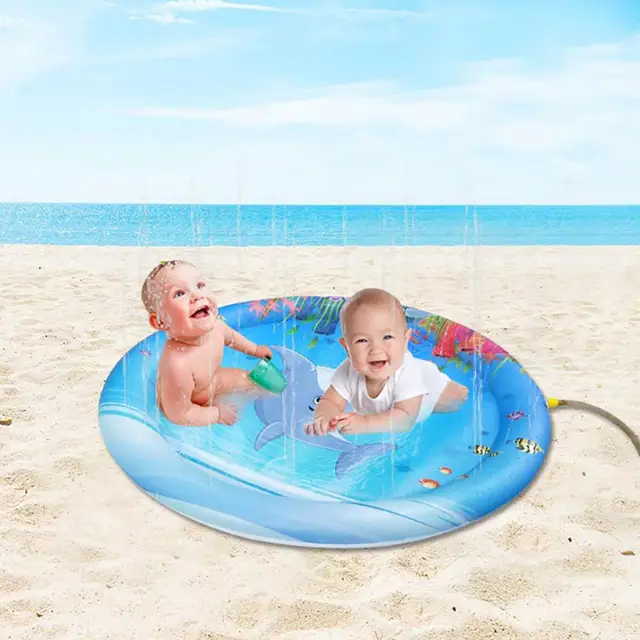 $US $3.68  100cm Marine Inflatable Baby Water Pad Outdoor Sprinkler Kids Infants Splash Mat Baby Fun Activity 
