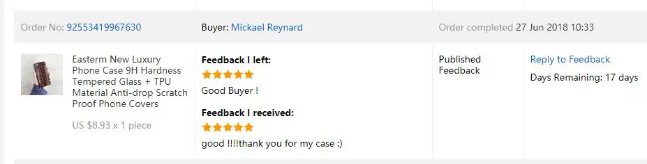 Feedback from Mickael