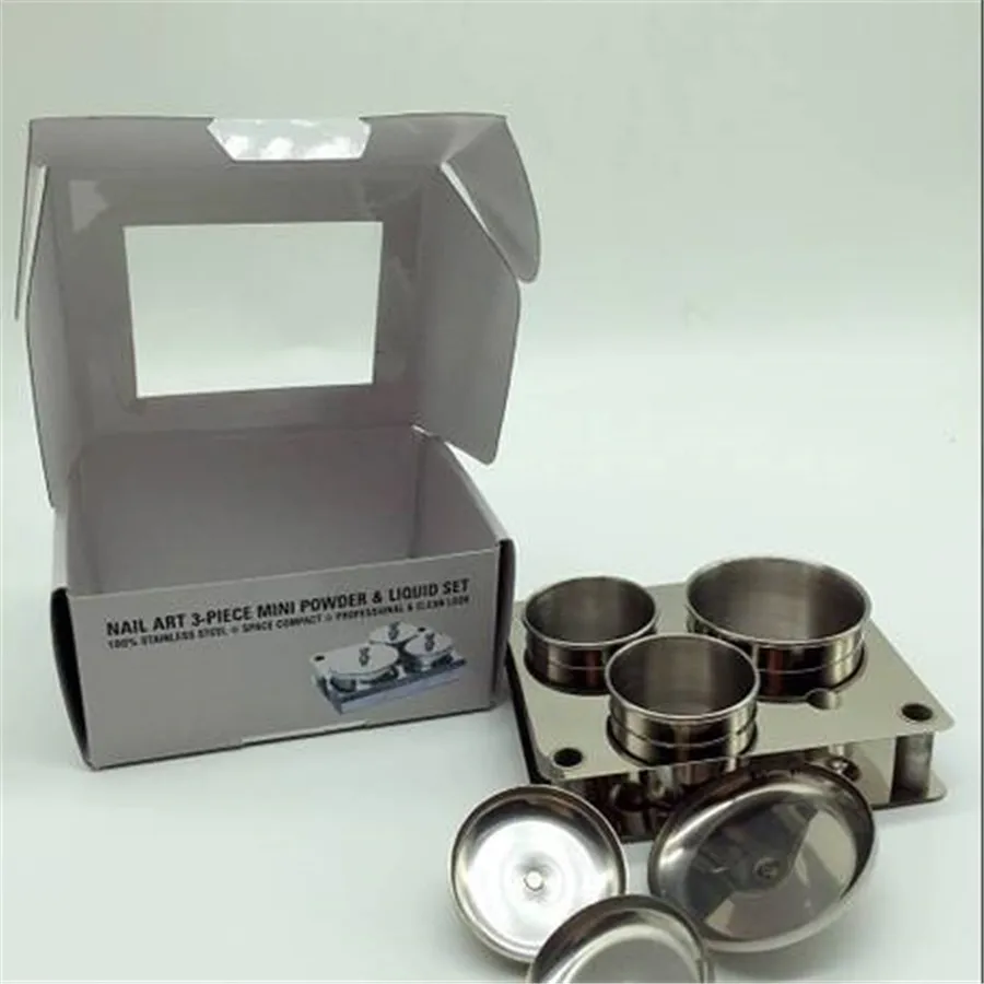 100 Stainless Steel Mini Acrylic Nail Tips Cup Liquid Powder Holder