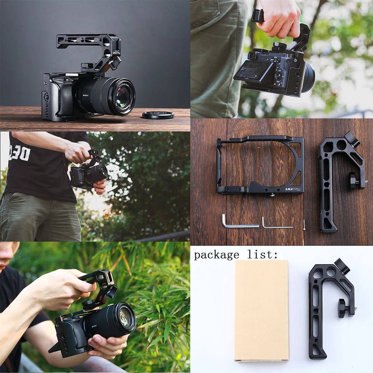 UURig DSLR Верхняя ручка рукоятка с Arca Quick Release 4 крепления для холодного башмака с металлическим креплением для видеокамеры для sony A6400