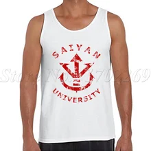 Saiyan Университетский логотип с винтажным принтом Мужские Модные топы на бретелях Ретро стиль без рукавов повседневный Жилет Хипстер фитнес-майка