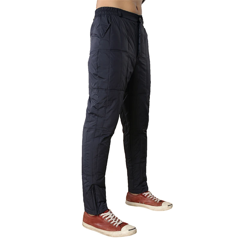 IEMUH брендовые зимние мужские штаны с 90% утиным пухом, мужские прямые теплые толстые походные лыжные брюки с высокой талией для альпинизма, морозостойкие брюки