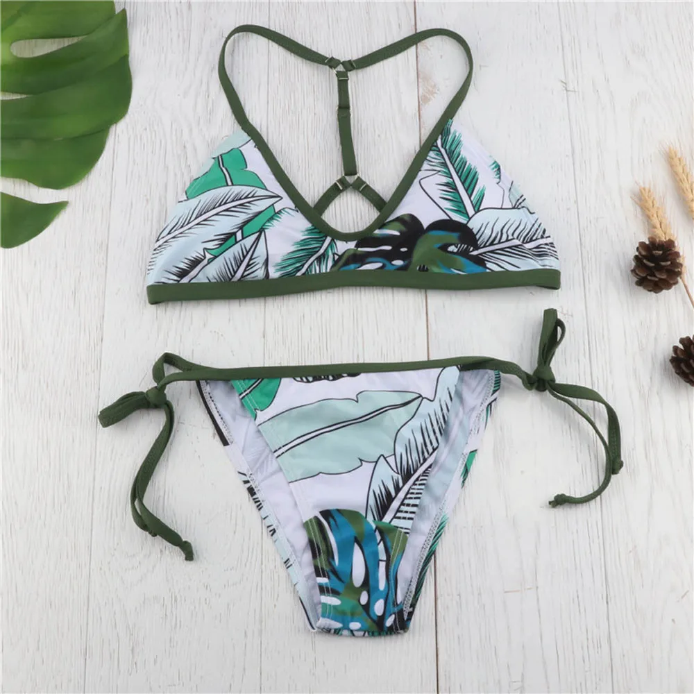 swimsuit for girls Swimsuit Solid bikini 2019 Women Green Printed Bikini Set Swimsuit Bathing Suit Swimwear Sling Beachwear swimsuit for girls Swimsuit Solid bikini 2019 Women Green Printed Bikini Set Swimsuit Bathing Suit Swimwear Sling Beachwear