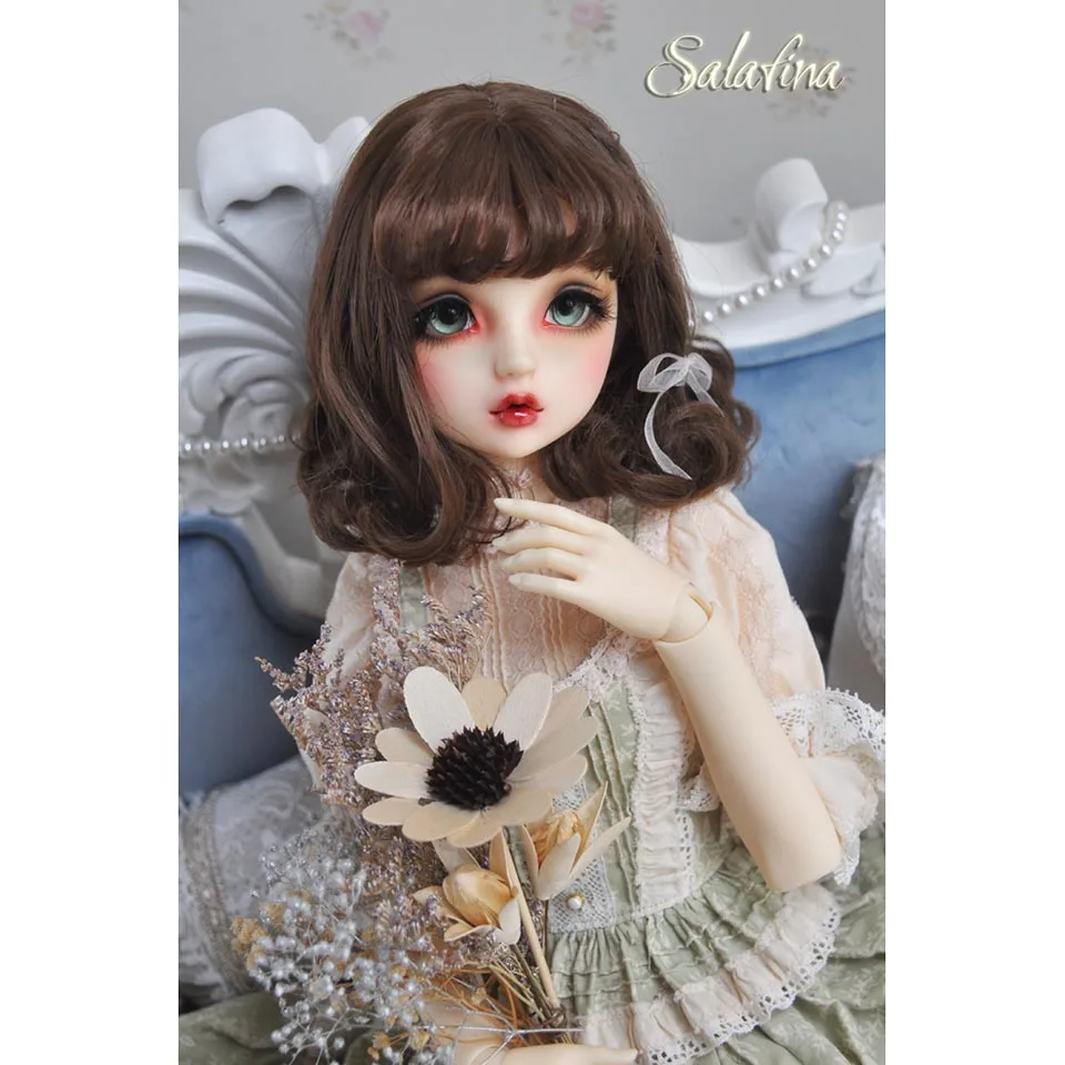 Allaosify 1 шт. коричнево-черные короткие вьющиеся волосы BJD парик 1/3 1/4 1/6 bjd кукла парик