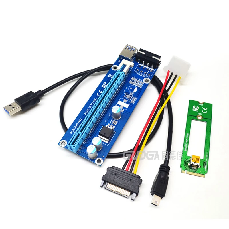 M2 riser card M.2 ключ M NGFF к 16x GPU Usb 3,0 удлинитель Riser SATA к 4Pin IDE Molex источник питания для BTC Miner Machine riser