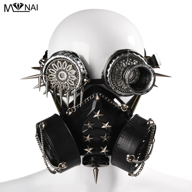 Men's Steampunk Spike Masquerade Mask Custome Cosplay Rivet Cyber Masks Punk  Accessories