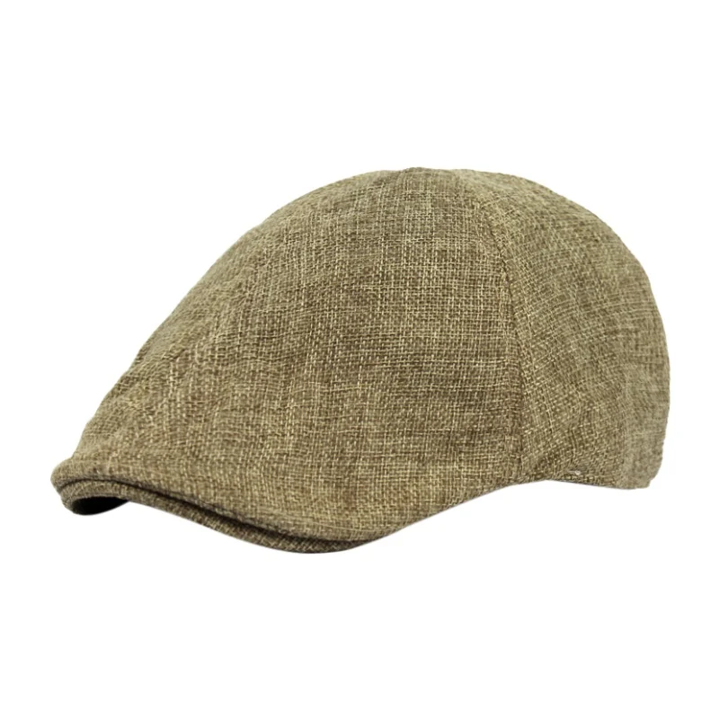 Классическая шляпа Glof, нежная Мужская дышащая Ретро шапка с уткой, мужская шапка, Британский ветер, грубое белье, берет - Цвет: Хаки