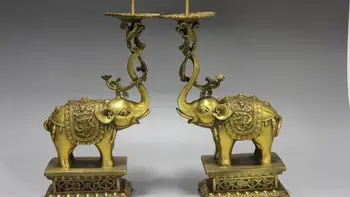 

13 Royal Brass Copper Dragon Elephants Candlestick candelabrum candleholder Pair