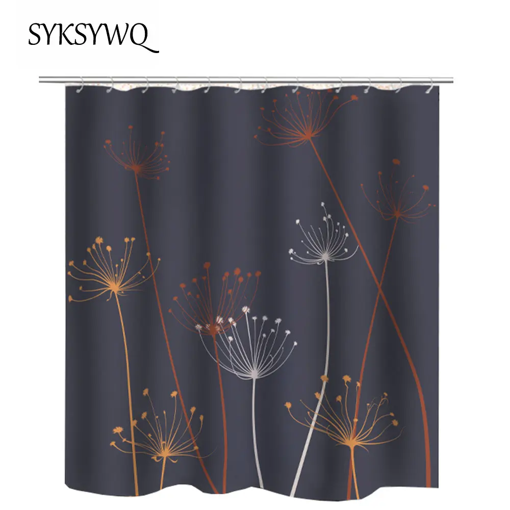 

Dandelion Shower Curtain Black Cortina Bano Tela Bathroom Curtain Black Colorful Flower Dandelion Cortina Ducha Tela Impermeable