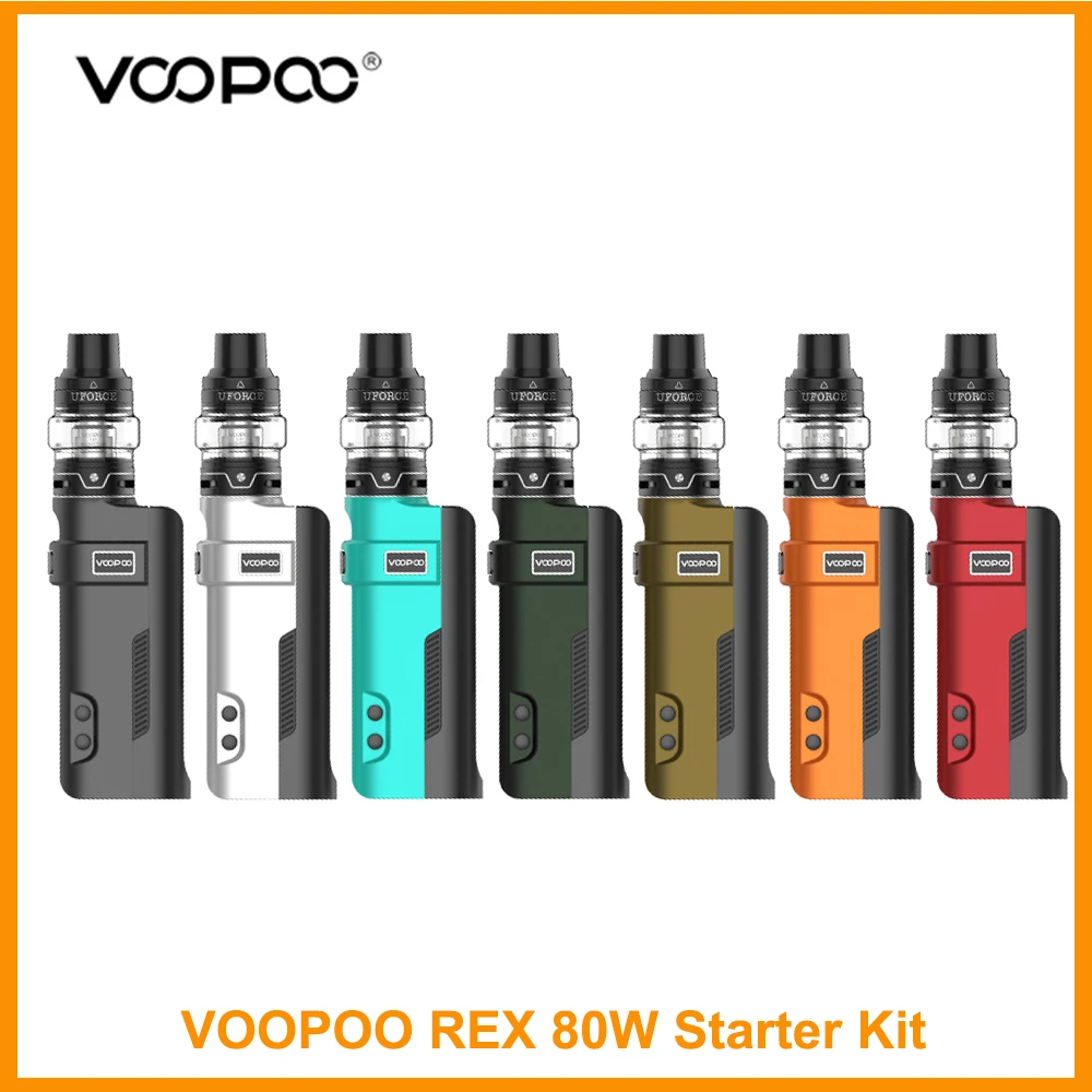 

Original Voopoo VOOPOO REX Kit 5ml Capacity Tank UFORCE U2/UFORCE N1 Coil Output 80W 510 Thread E-Cigarette