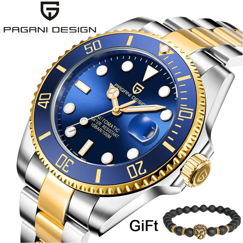 

PAGANI2019 Design Brand Luxury Men Watches Automatic Black Watch Men Stainless Steel Waterproof Business Sport Mechanical