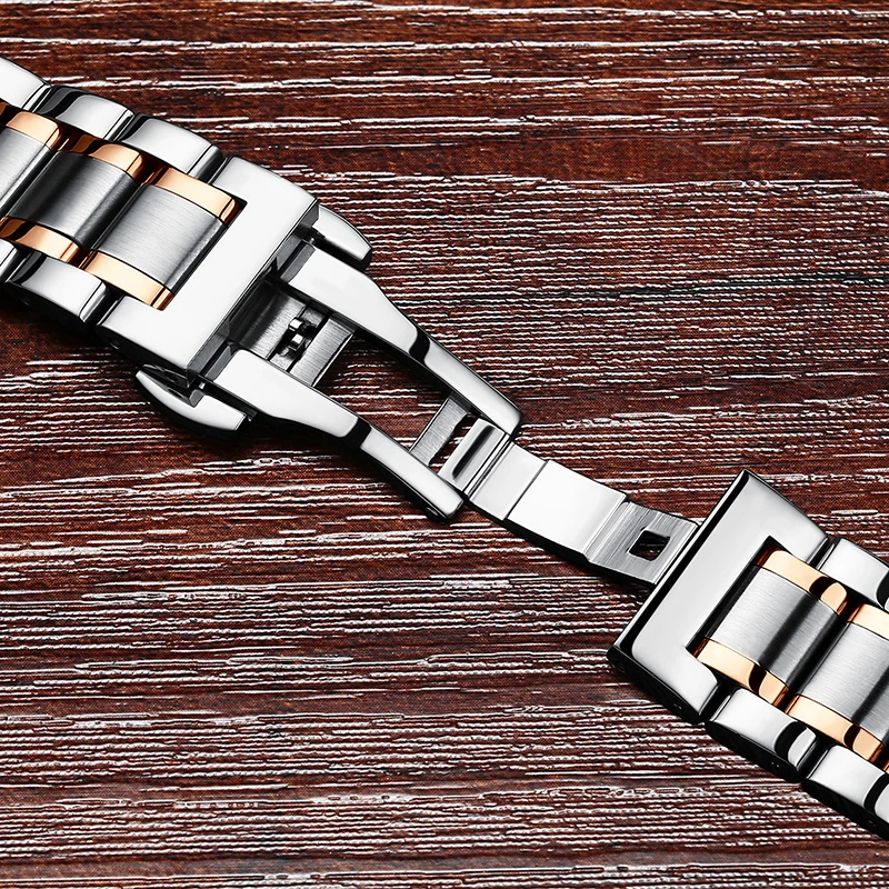 HAIQIN New Luxury Automatic Mechanical Watch Fashion Business Full Steel Wristwatch Waterproof Leather Watch Men Calender Clock
