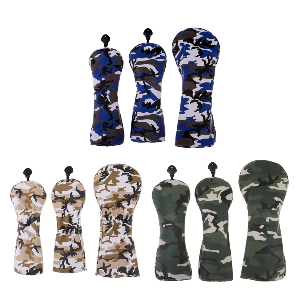 Wood Golf Club Head Covers Wood Driver Protector Set Pu Golf Club