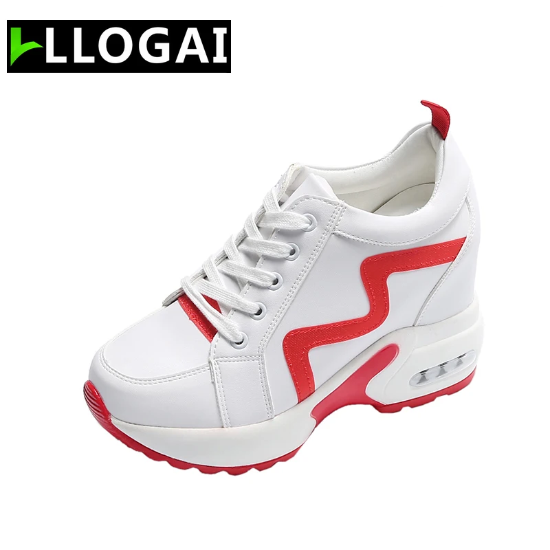 

Super High Heels Platform Shoes High Top Sneakers Women Shoes Wedge Round Shoes Outdoor Casual Women Spring Autumn Shoes Woman