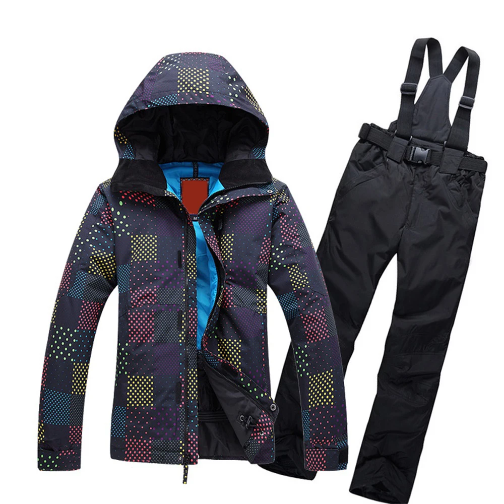 winter warm snow ski suit women waterproof windproof breathable outdoor ski snowboard jacket and pants set size: XS-L