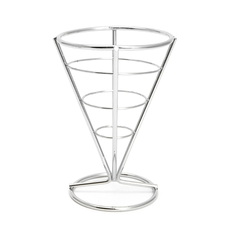 

1 PC French Fries Chip Cone Holder Metal Iron Wire Bowl Kitchen Fry Food Stand