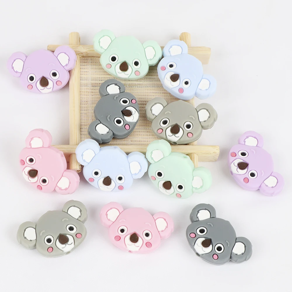 

TYRY.HU 10pc Food Grade Silicone Koala Baby Teething Beads For DIY Jewelry Baby Gift Toy Accessories BPA Free Chew Safe Toys