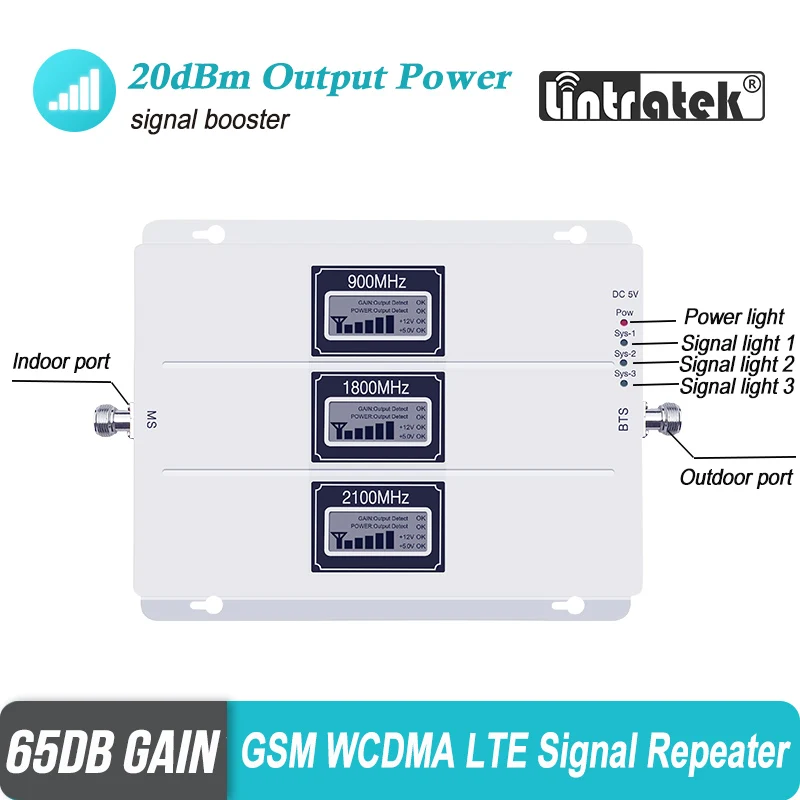 Трехдиапазонный ретранслятор сигнала сотового телефона 3 шт. 2G 3G 4G 900 1800 2100